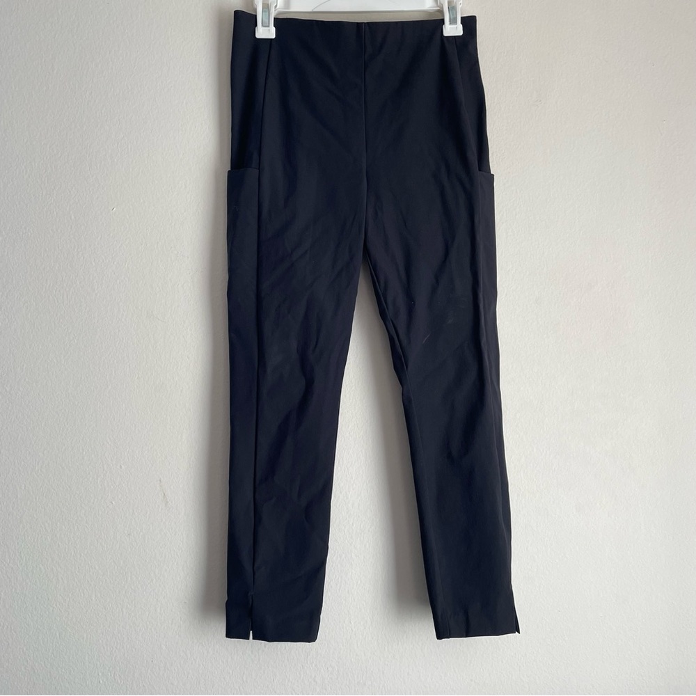 Athleta nylon pull on athletic dark gray high rise pants with pockets